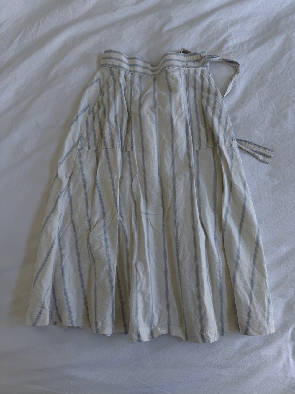 Light Blue and White Striped Women’s Skirt